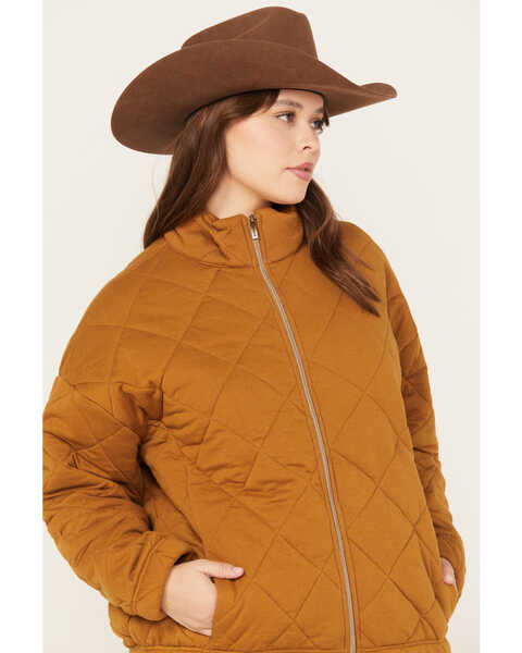 Image #2 - Ariat Women's R.E.A.L. Quilted Zip Jacket - Plus, Brown, hi-res