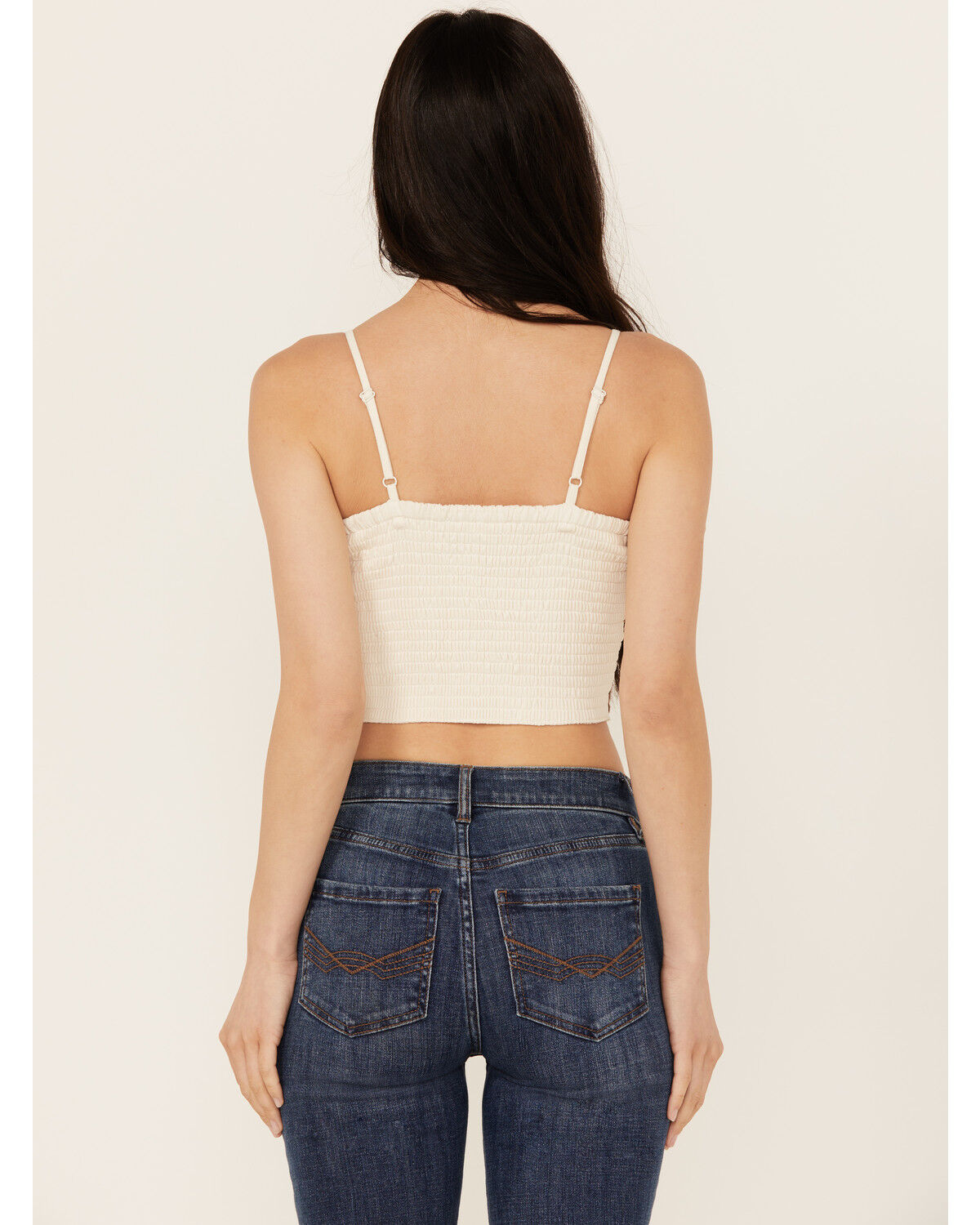 Image #5 - Idyllwind Women's Jessamine Embroidered Beaded Crop Top, Ivory, hi-res