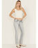 Image #3 - Miss Me Women's Light Wash Mid Rise 32" Bootcut Stretch Denim Jeans, Light Wash, hi-res