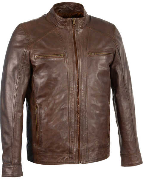 Image #1 - Milwaukee Leather Men's Sheepskin Moto Leather Jacket - 4X , Brown, hi-res