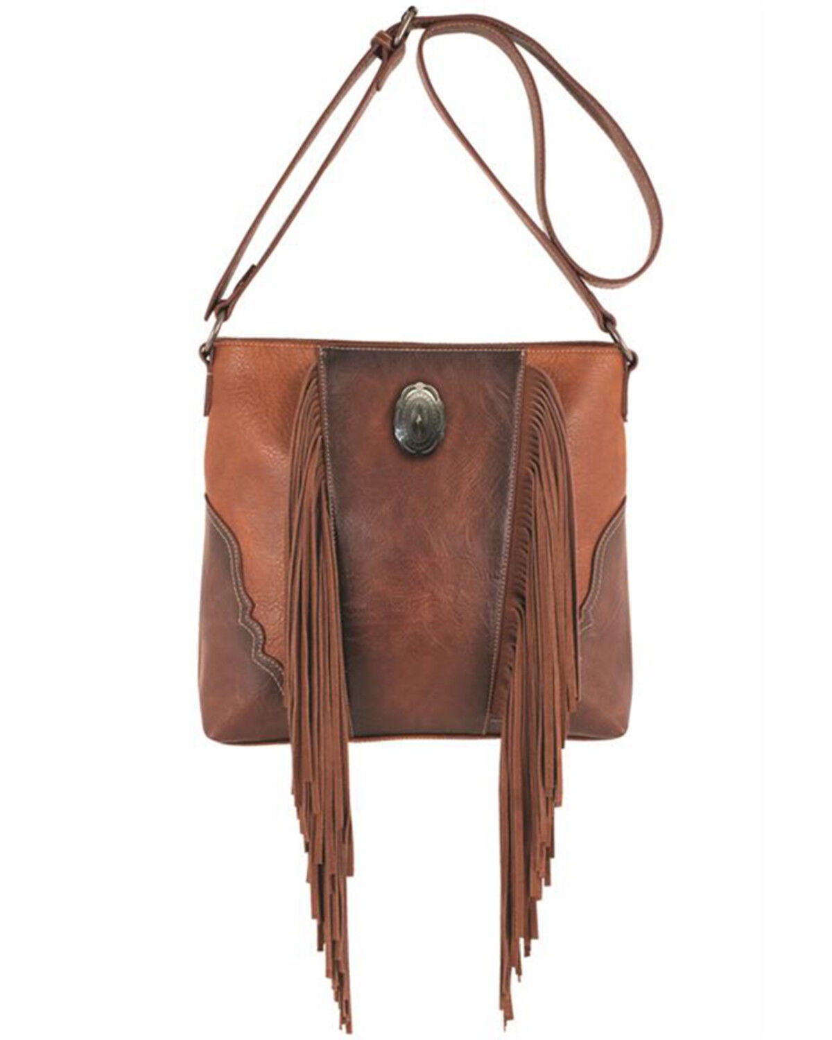 Justin Women's Concho Crossbody Bag, Brown, hi-res