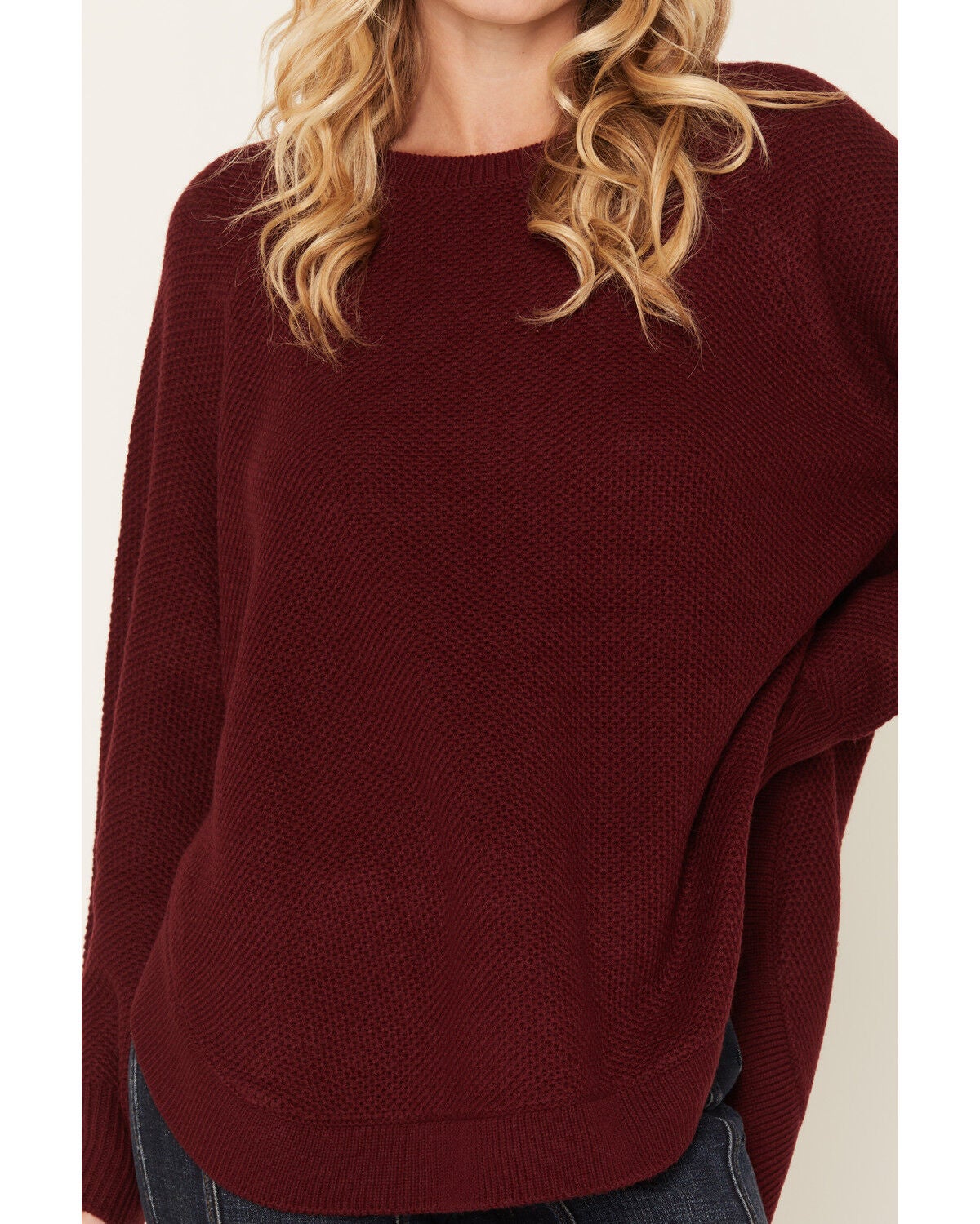 Image #3 - Cotton & Rye Women's Round Bottom Sweater, Burgundy, hi-res