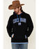 Cinch Men's Solid Black Logo Brand Hooded Sweatshirt , Black, hi-res