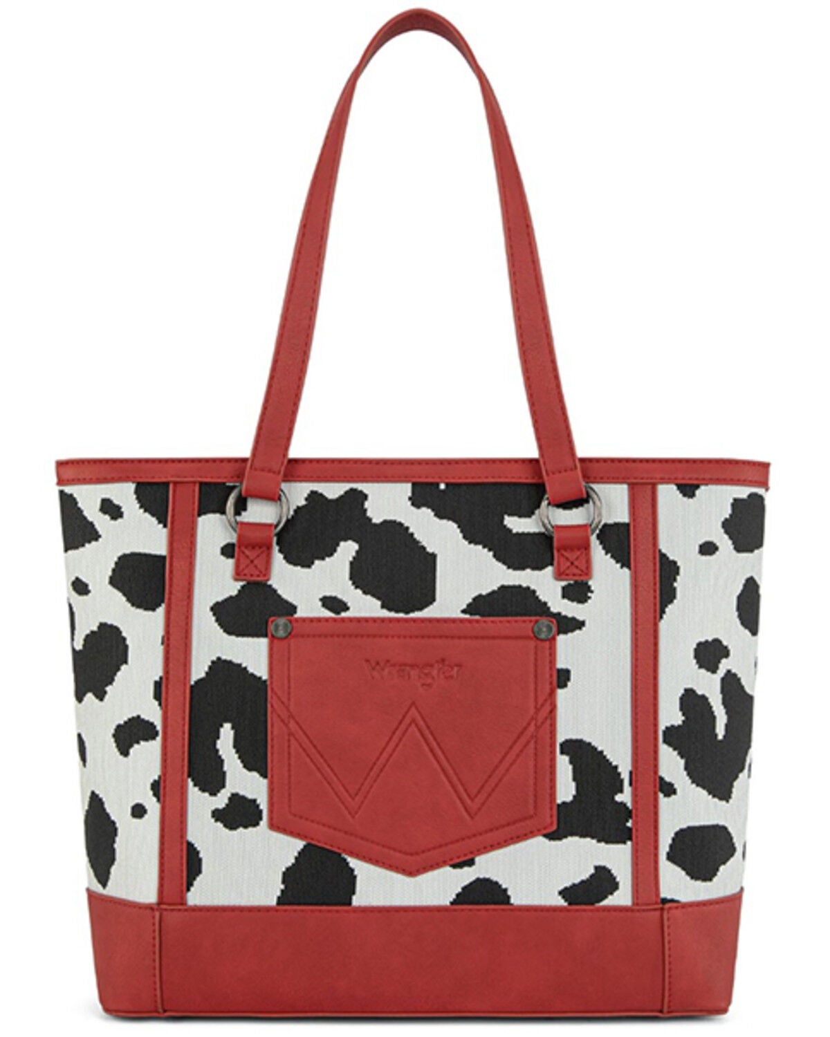 Image #2 - Wrangler Women's Cow Print Tote Bag, Red, hi-res