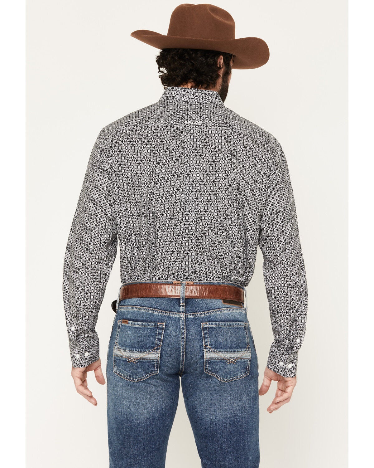 Image #4 - Ariat Men's Team Dawson Geo Print Long Sleeve Button-Down Western Shirt, Black, hi-res