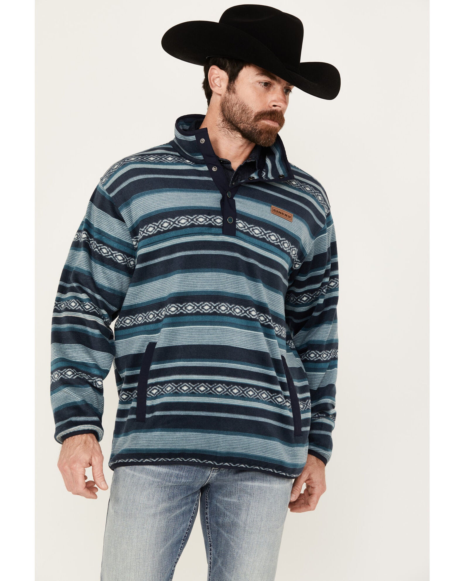 Product Name Cinch Men's Southwestern Striped Snap Pullover