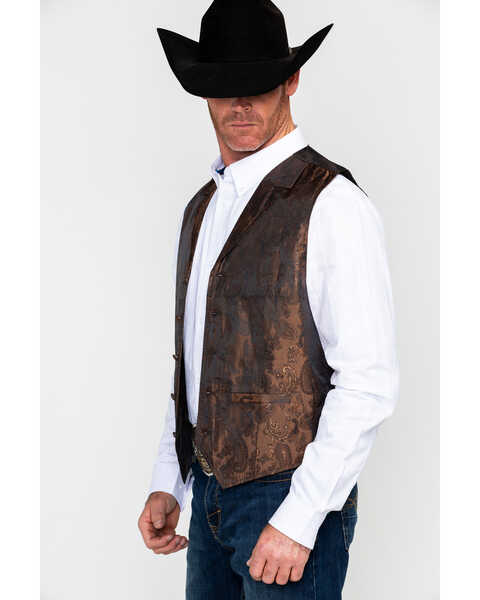 Image #3 - Cody James Men's Paisley Print Jacquard Button Front Vest , , hi-res