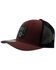 Image #1 - Hooey Men's Bronx Rubber Patch Trucker Cap, Burgundy, hi-res