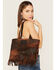 Image #1 - Corral Women's Fringe Distressed Leather Tote, Chocolate, hi-res