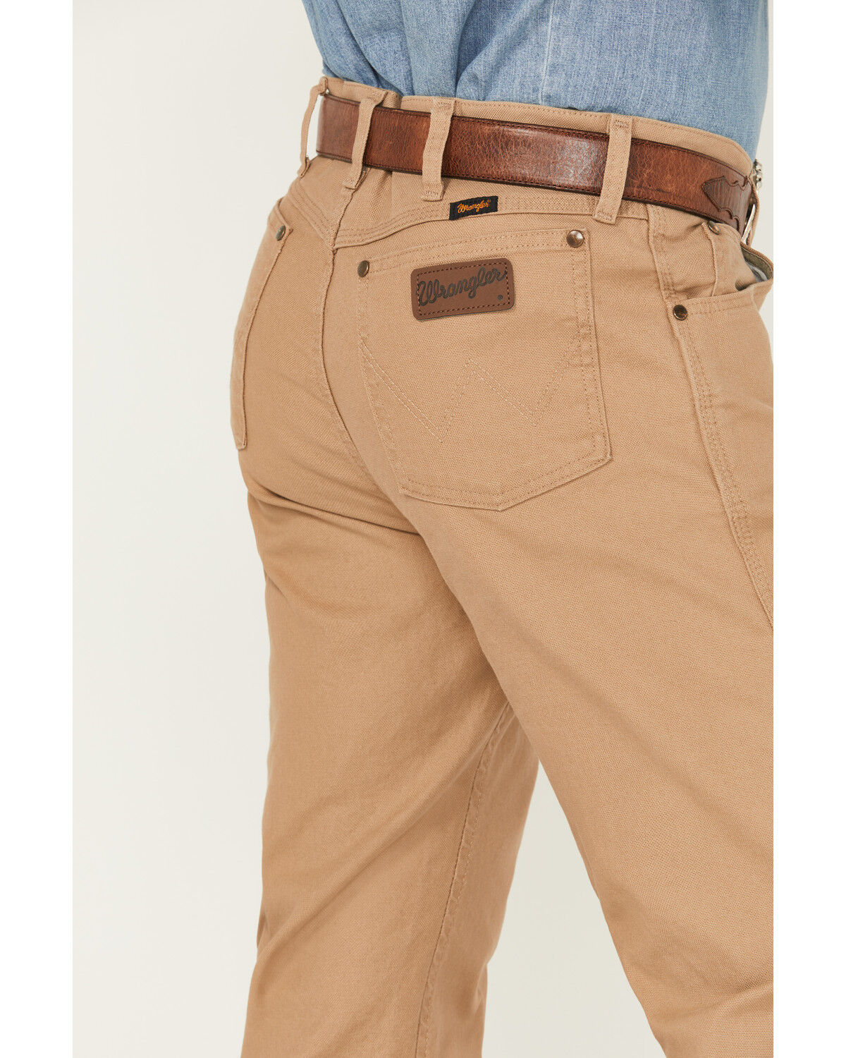Image #4 - Wrangler Men's Tough Comfort Regular Fit Stretch Canvas Pants, Wheat, hi-res
