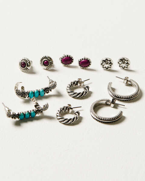 Image #1 - Idyllwind Women's Celina 6-Piece Earrings Set, Silver, hi-res