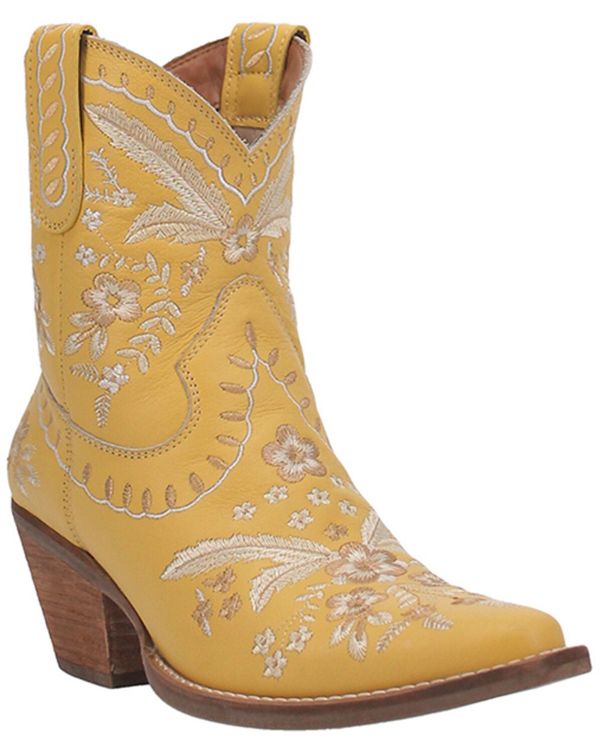 Dingo Women's Primrose Western Booties - Snip Toe, Yellow, hi-res