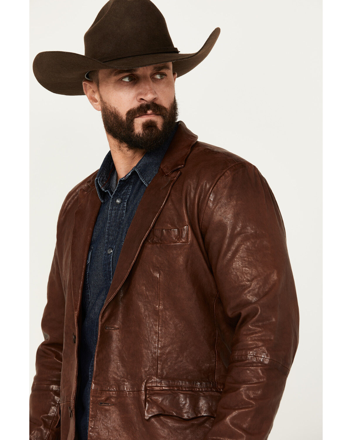 Image #2 - Moonshine Spirit Men's Leather Blazer, Cognac, hi-res