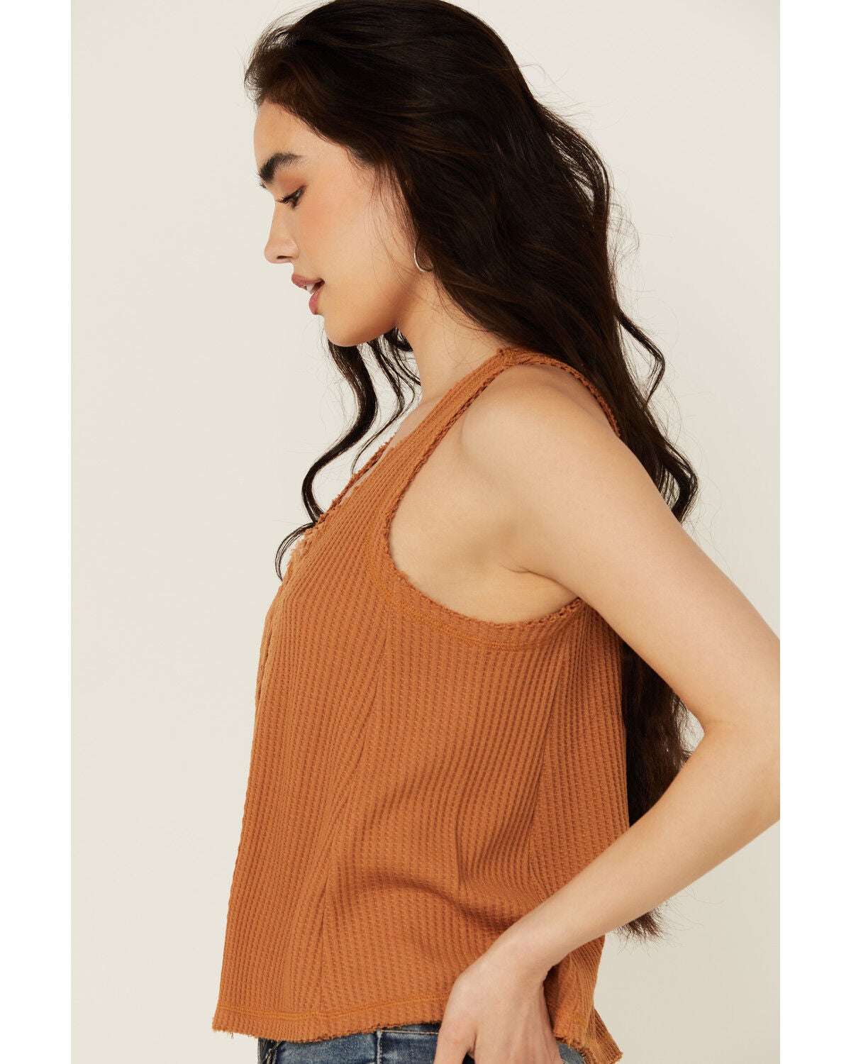 Image #2 - Cleo + Wolf Women's Cat Lace Trim Tank Top, Caramel, hi-res
