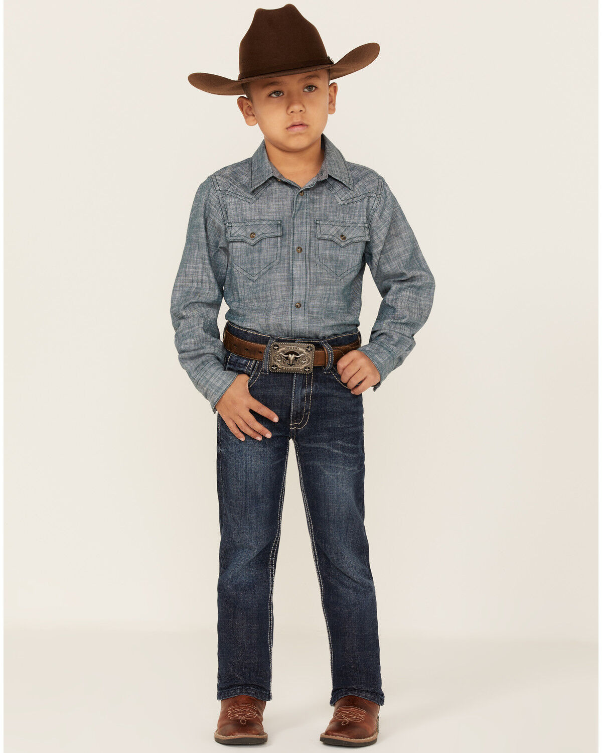 Image #1 - Cody James Boys' Maverick Dark Wash Stretch Straight Jeans, , hi-res