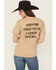 Image #1 - Shyanne Women's Everyone Thinks They're Cowboy Short Sleeve Graphic Tee, Khaki, hi-res