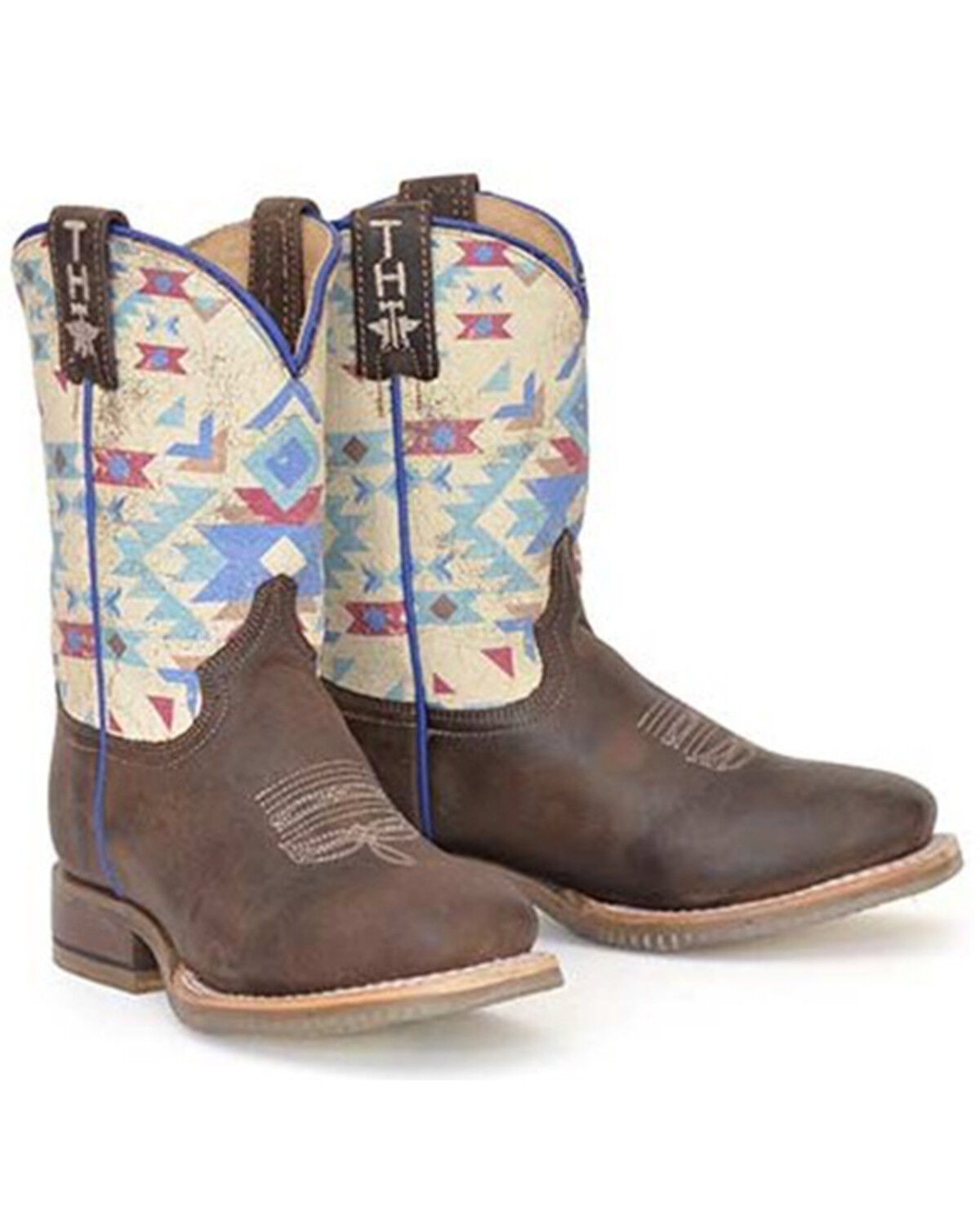 Image #1 - Tin Haul Boys' Geronimo Western Boots - Broad Square Toe, Tan, hi-res