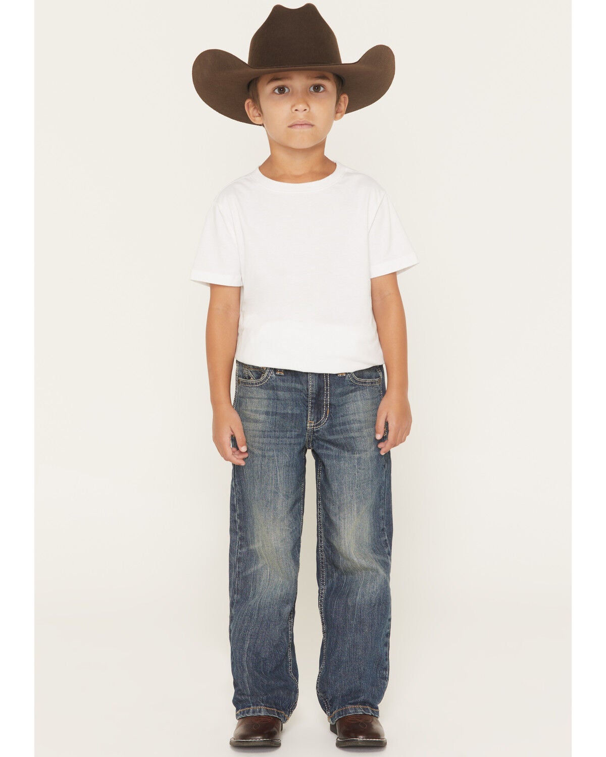 Image #1 - Cody James Little Boys' Texas Dark Wash Relaxed Bootcut Stretch Denim Jeans, Dark Wash, hi-res