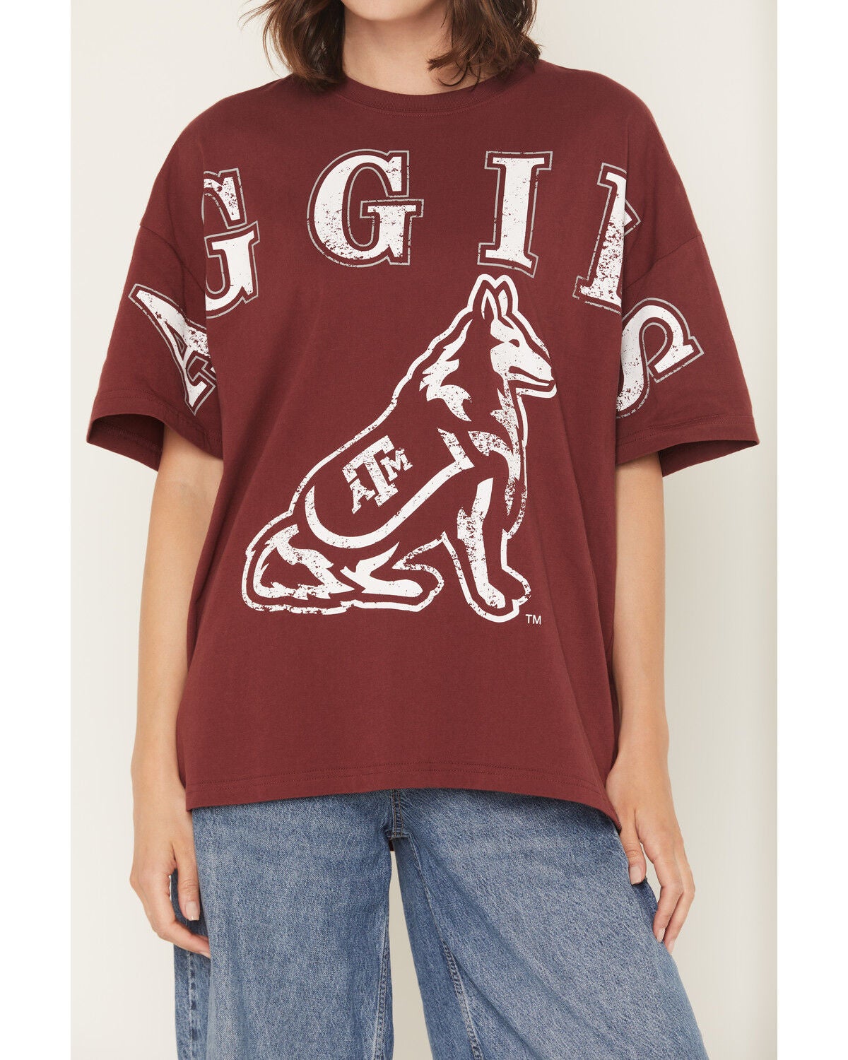 Image #3 - Gameday Women's TAMU Southern Split Short Sleeve Graphic Tee, Maroon, hi-res
