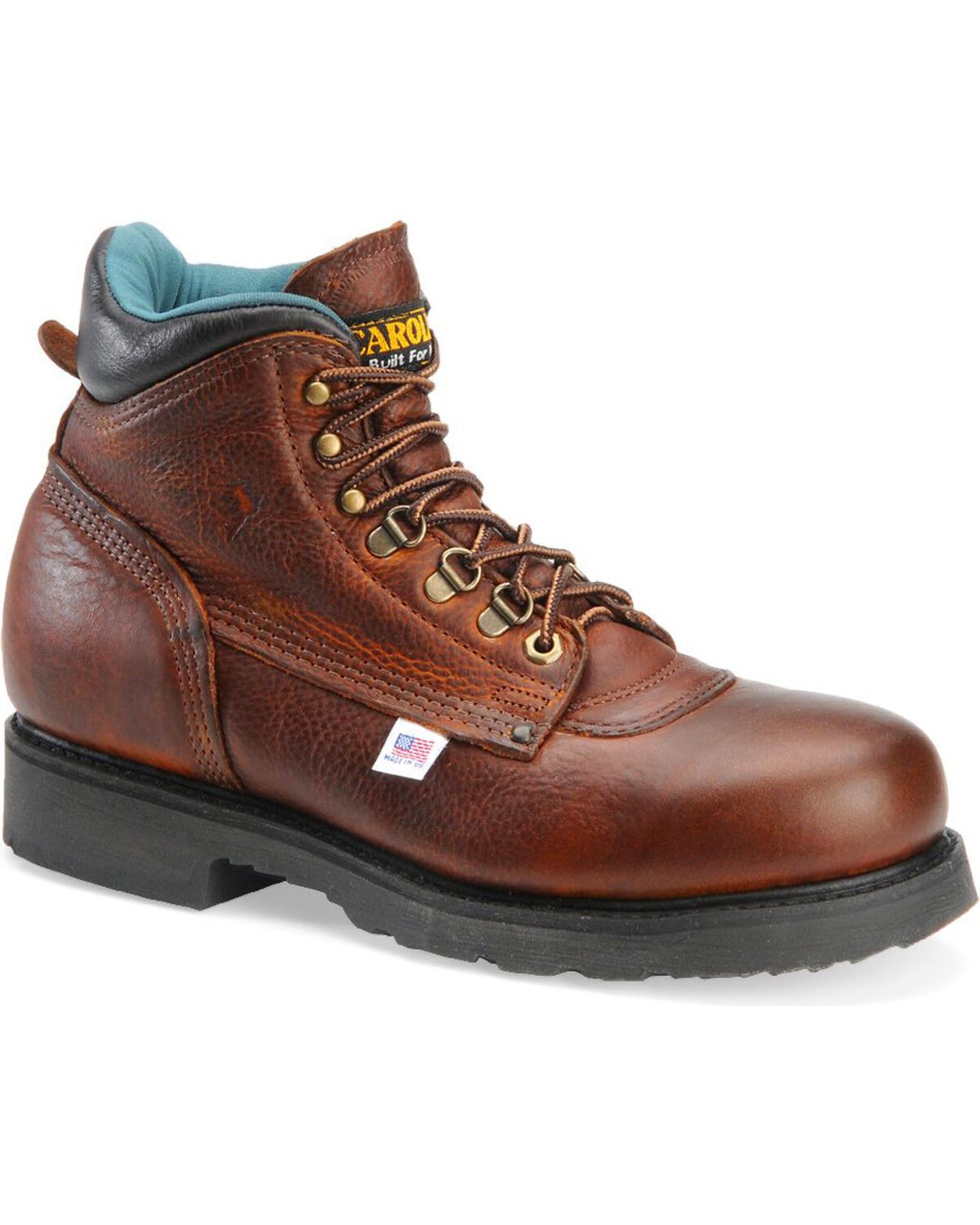 Image #1 - Carolina Men's Domestic 6" Work Boots - Round Toe, Lt Brown, hi-res