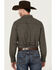 Image #4 - Gibson Men's Fleur de Lis Floral Print Long Sleeve Button-Down Western Shirt, Navy, hi-res