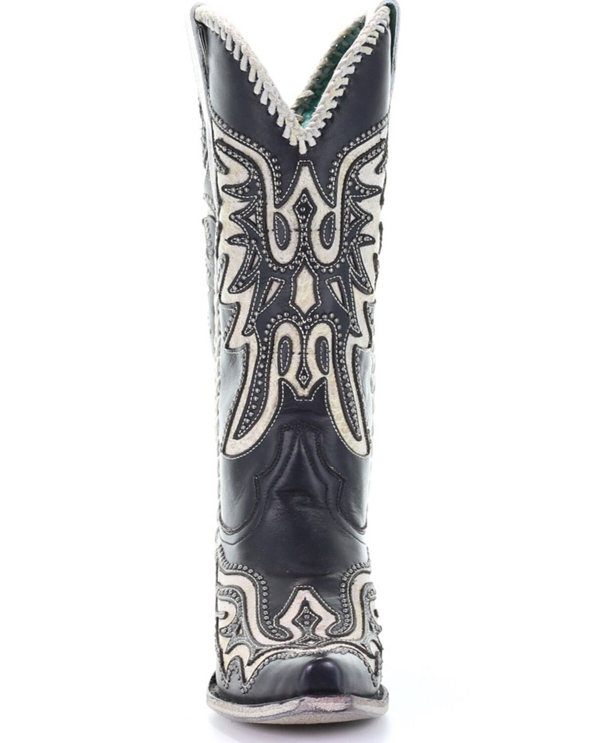 black and white western boots