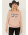 Image #1 - Wrangler Retro Women's Long Live Cowgirls Logo Crewneck, Pink, hi-res