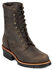 Image #1 - Chippewa Classic 8" Logger Boots - Steel Toe, Chocolate, hi-res