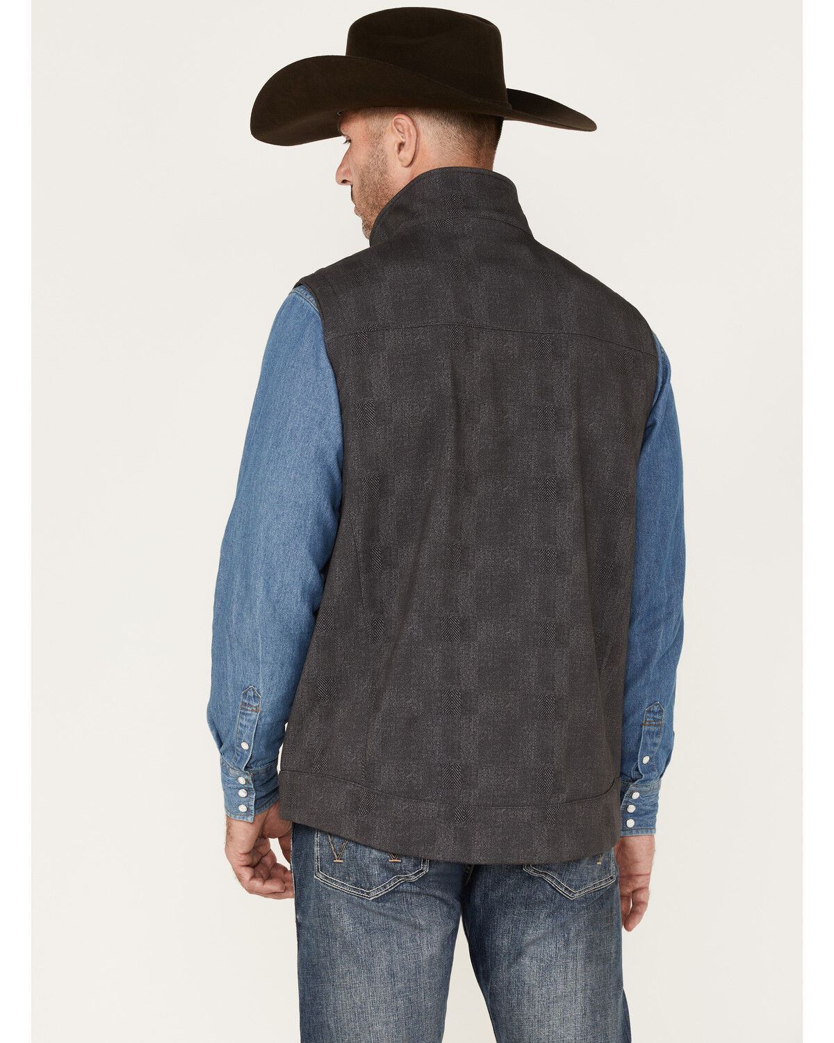 Image #4 - Cinch Men's Herringbone Concealed Carry Zip-Front Softshell Vest, , hi-res