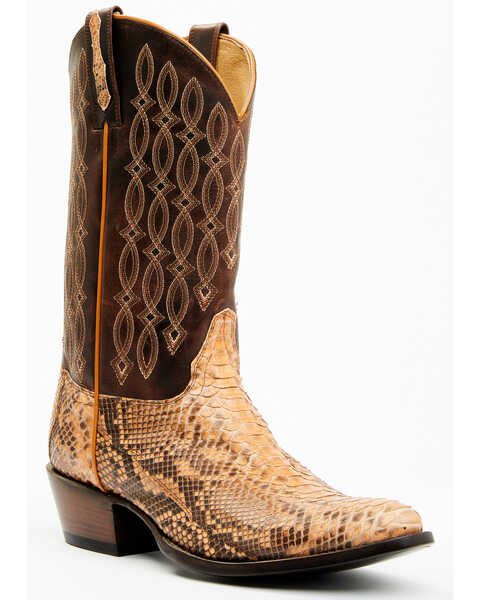 Cody James Men's Exotic Python Western Boots - Round Toe, Camel, hi-res
