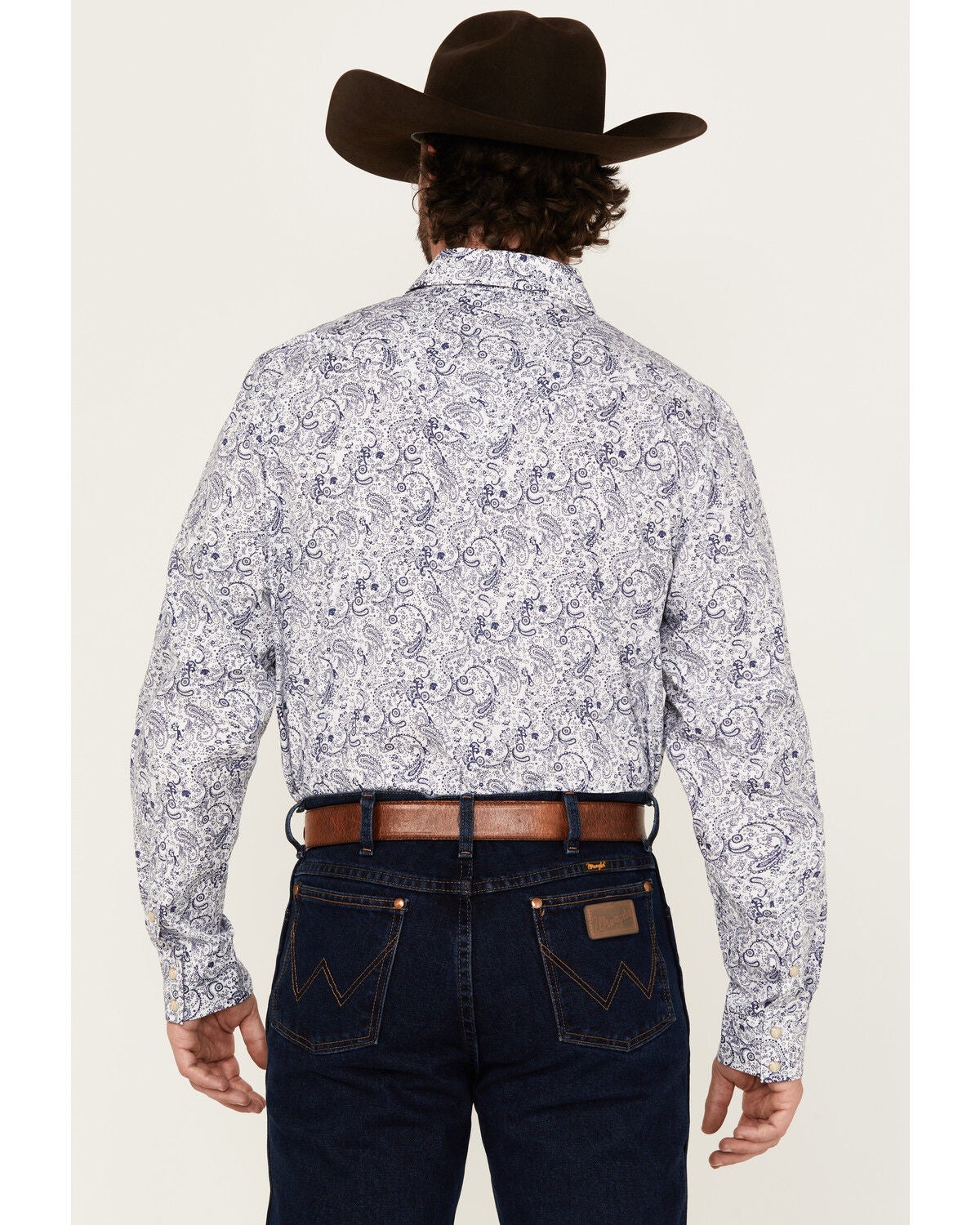 Image #4 - Cody James Men's Marston Paisley Print Long Sleeve Snap Western Shirt, Blue, hi-res
