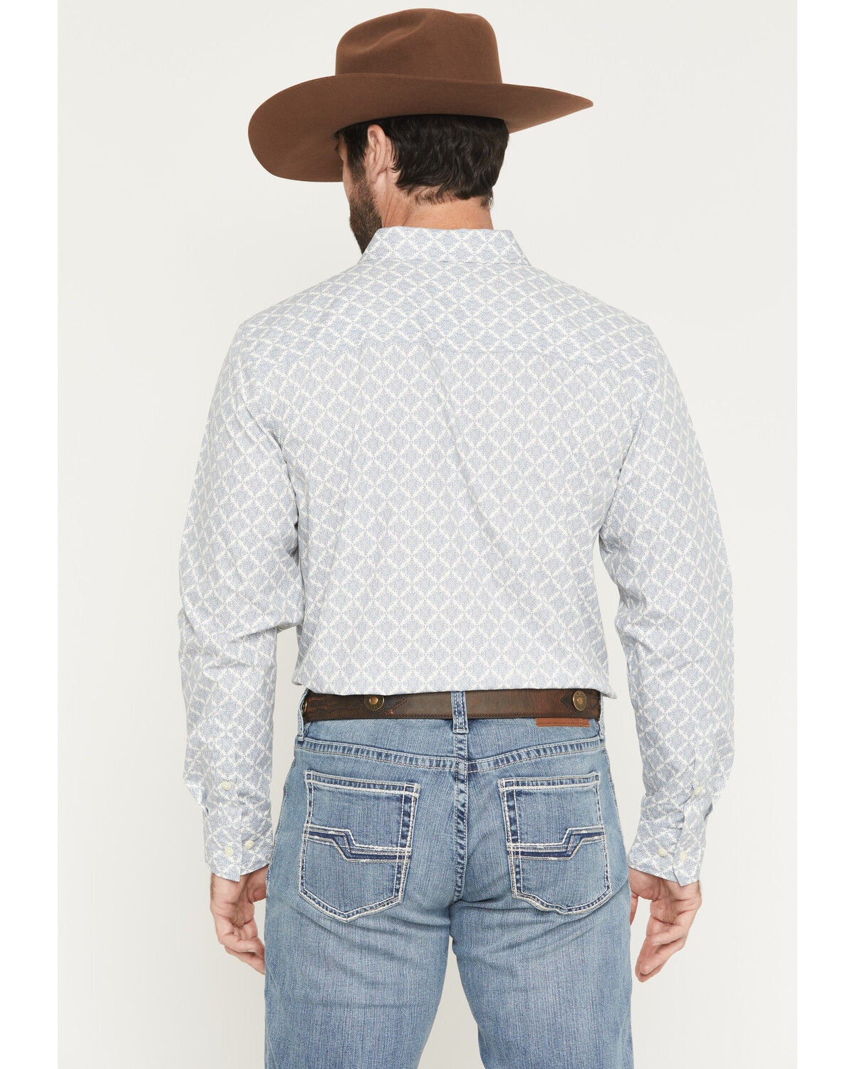 Image #4 - Gibson Trading Co Men's Deep Sea Geo Print Long Sleeve Button-Down Western Shirt, Blue, hi-res