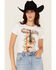 Image #1 - Changes Women's Grand Ole Opry Guitar Flowers Short Sleeve Graphic Tee, White, hi-res