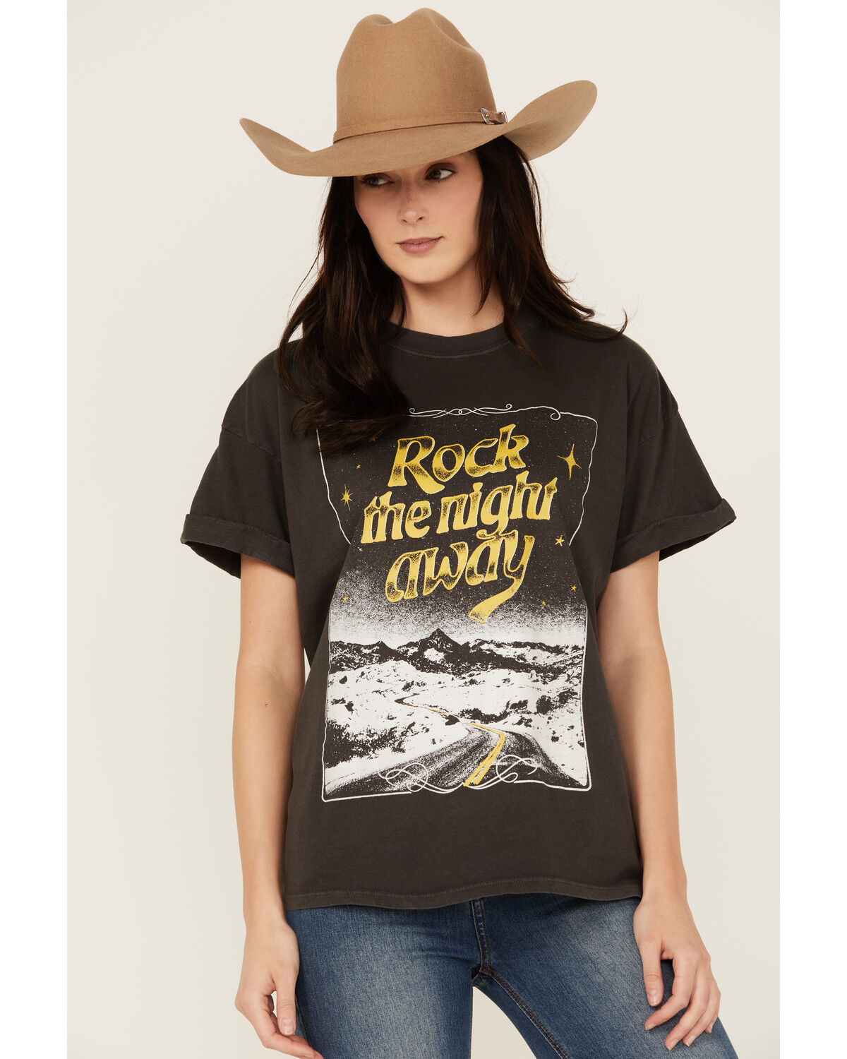 Image #1 - Girl Dangerous Women's Rock The Night Short Sleeve Graphic Tee, Black, hi-res