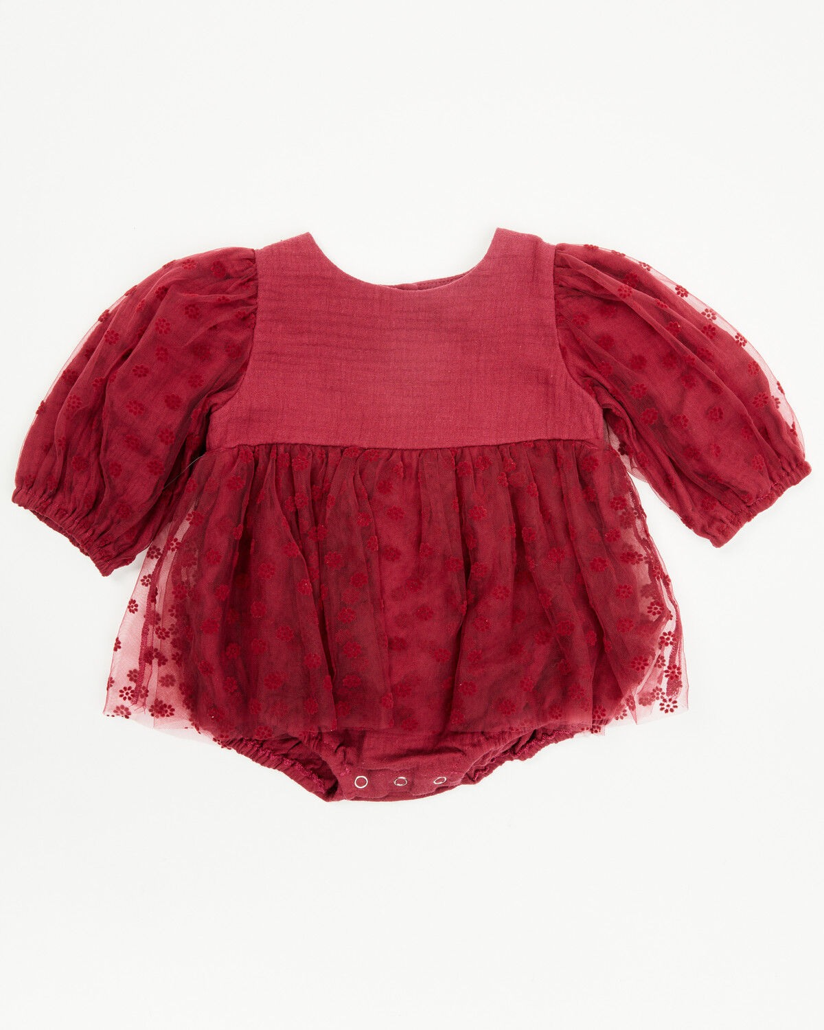 Image #3 - Yura Infant Girls' Tutu Long Sleeve Onesie, Burgundy, hi-res