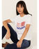 Image #1 - Wrangler Women's Vintage Americana Flag Logo Graphic Tee, White, hi-res