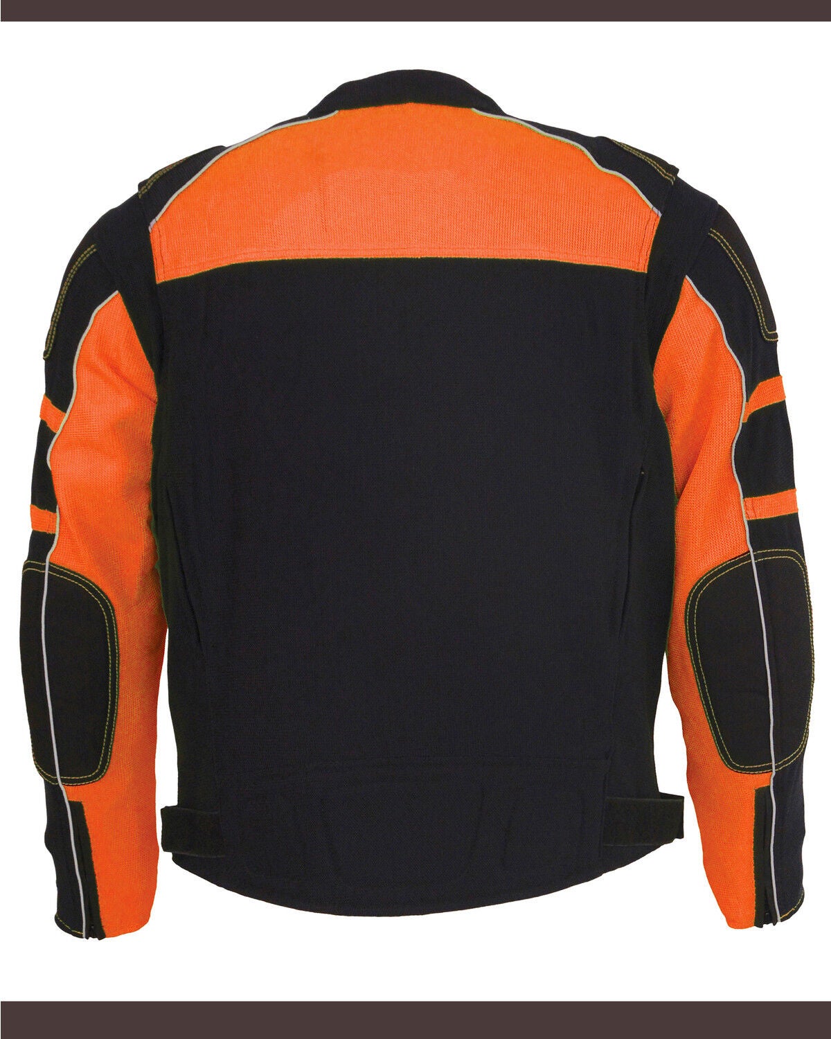 Image #2 - Milwaukee Leather Men's Mesh Racing Jacket with Removable Rain Jacket Liner - 3X, Black/orange, hi-res
