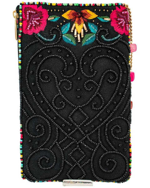 Mary Frances Women's Imagine Skull Floral Embroidered Bead Phone Crossbody Bag, Multi, hi-res