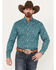 Image #1 - Roper Men's Amarillo Paisley Print Long Sleeve Western Snap Shirt, Teal, hi-res