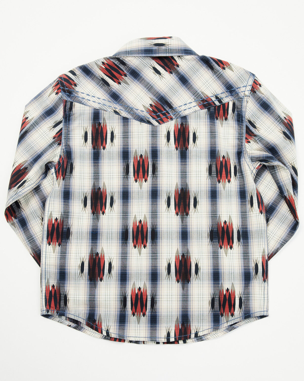Image #3 - Cody James Toddler Boys' Zion Sunset Plaid Print Long Sleeve Snap Western Shirt, Red, hi-res