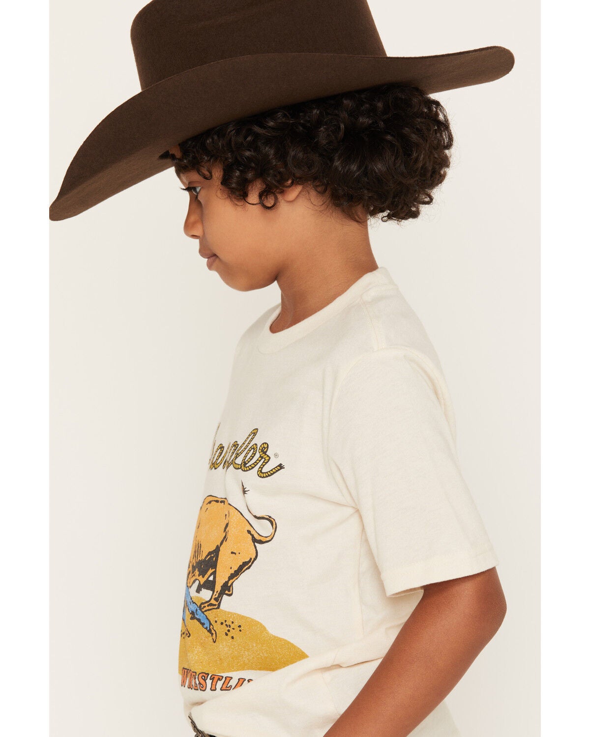 Image #2 - Wrangler Boys' Steer Wrestling Short Sleeve Graphic T-Shirt, Off White, hi-res