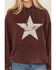 Image #3 - Youth in Revolt Women's Studded Star Graphic Hoodie, Burgundy, hi-res