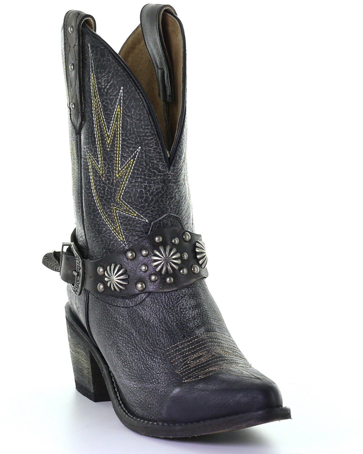 Image #1 - Corral Women's Studded Harness & Concho Western Boots - Round Toe, , hi-res