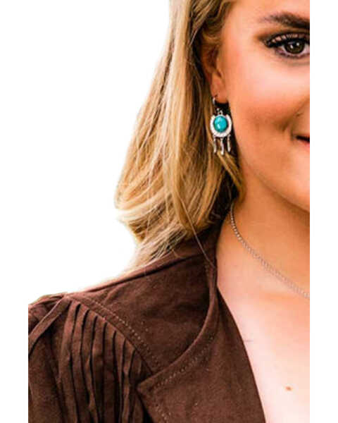 Image #3 - Montana Silversmiths Women's Catching Luck Horseshoe Earrings , Silver, hi-res