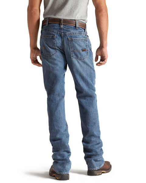 Ariat Men's FR M4 Medium Wash Relaxed Basic Bootcut Jeans, Denim, hi-res