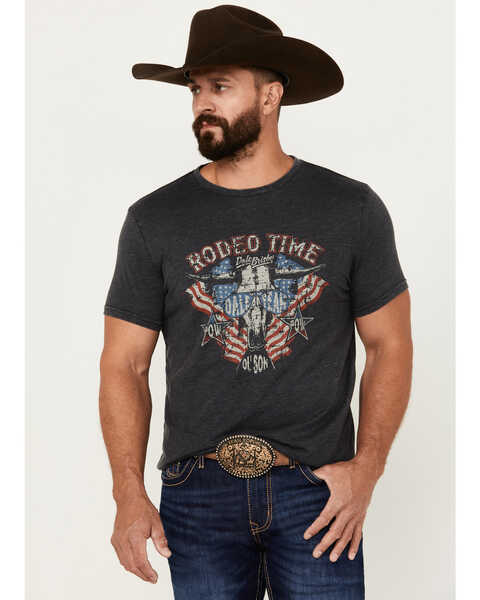 Image #1 - Panhandle Men's Dale Brisby Rodeo Time Short Sleeve T-Shirt, Charcoal, hi-res