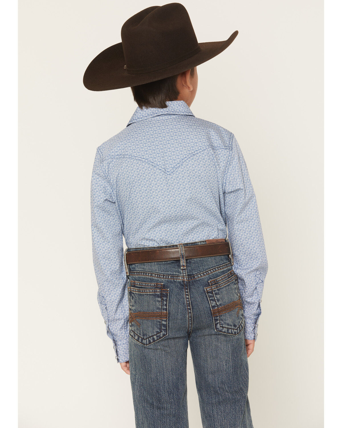 Image #4 - Cody James Boys' Coastal Cowboy Geo Print Long Sleeve Snap Western Shirt, Blue, hi-res