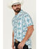 Image #2 - Panhandle Men's Southwestern Print Short Sleeve Performance Polo Shirt, White, hi-res
