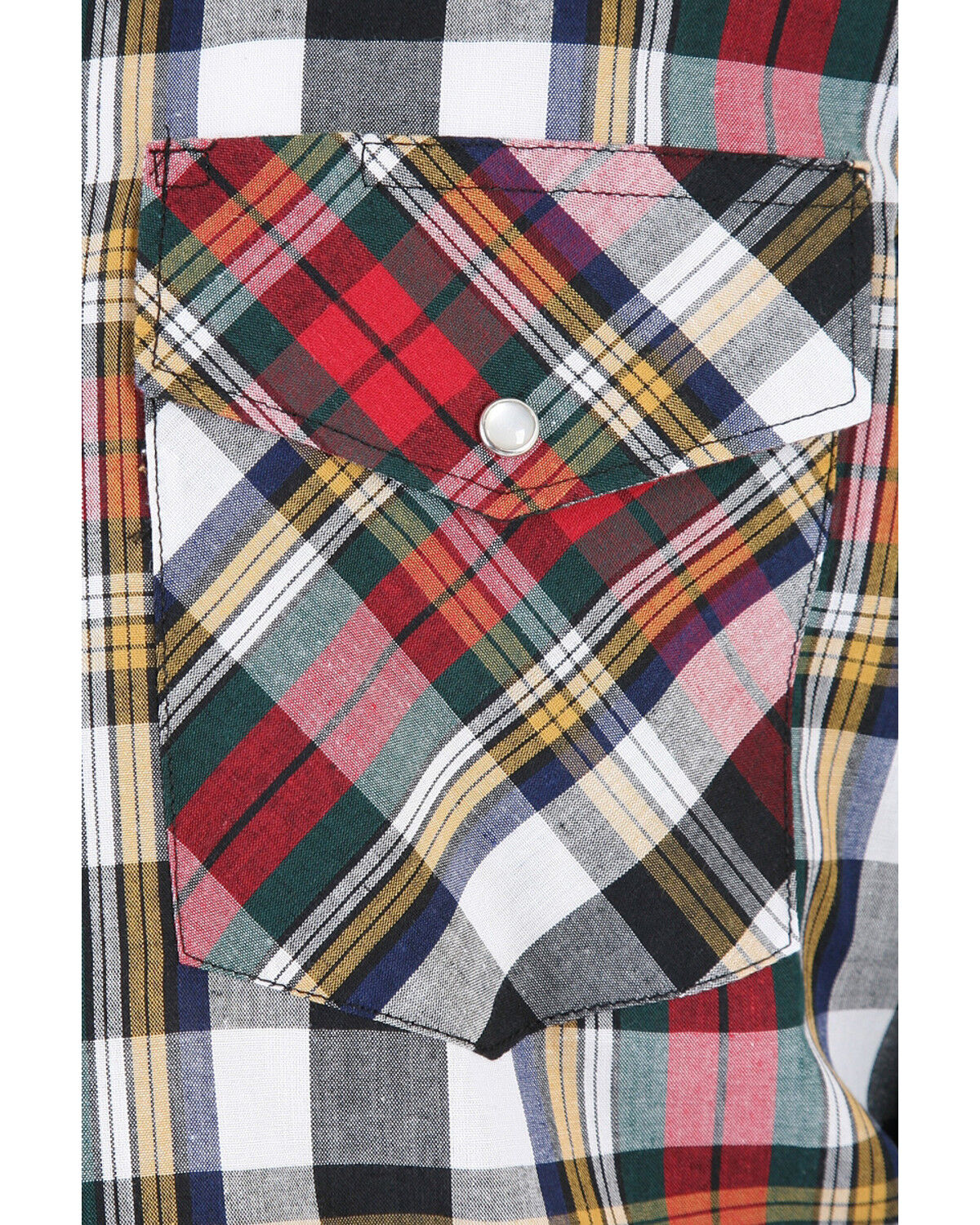 Image #5 - Wrangler Assorted Striped or Plaid Long Sleeve Classic Western Shirt - Big & Tall, Plaid, hi-res