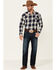 Cody James Men's Sawmill Buffalo Check Plaid Long Sleeve Snap Western Flannel Shirt , Navy, hi-res
